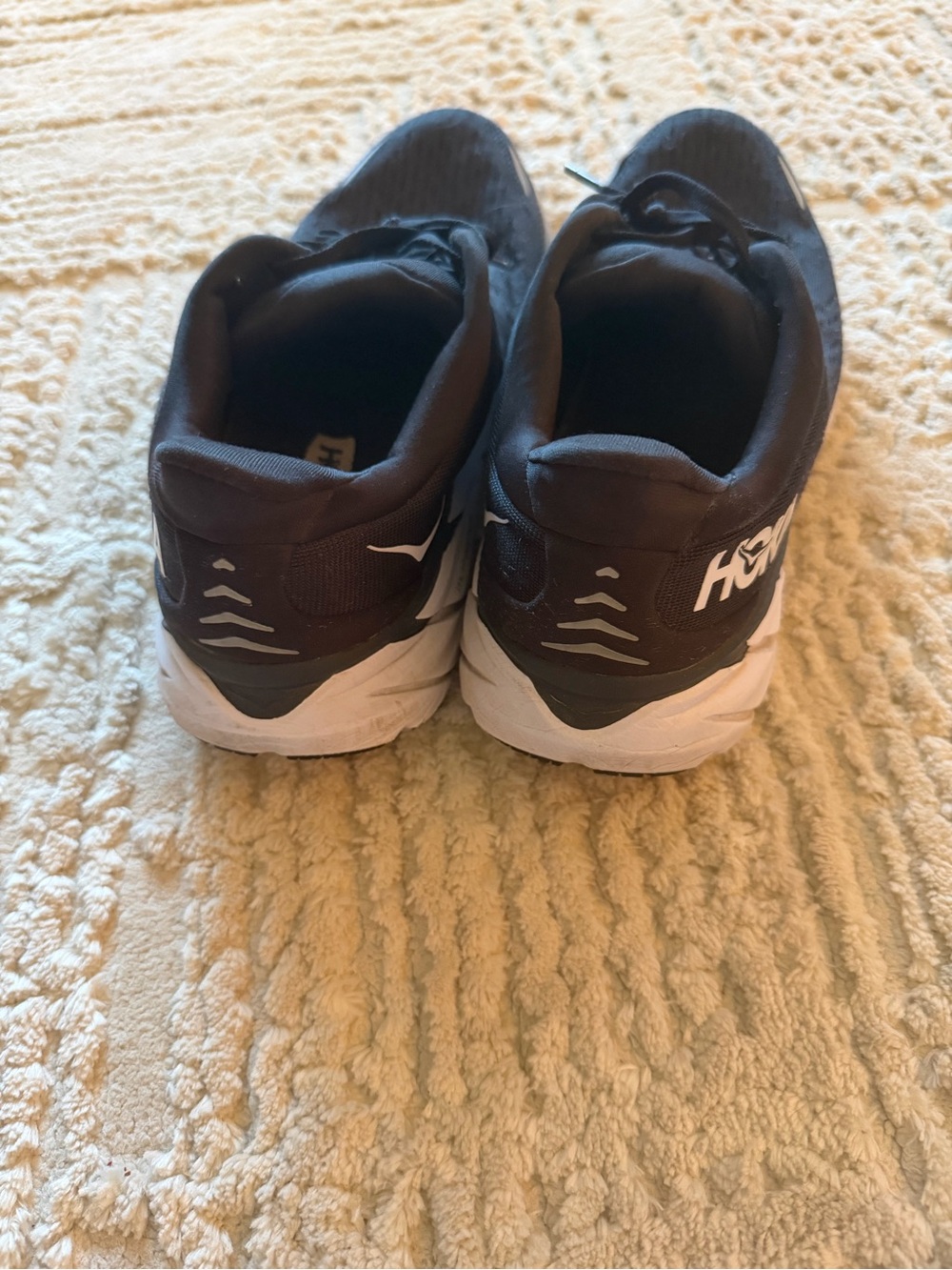 Hoka Men's Black and White Performance Running Shoes - Picture 3 of 5